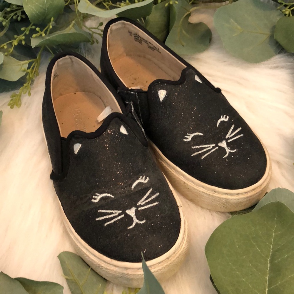 Black glitter kitten sneakers